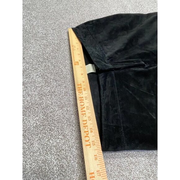 Ecru Leather Straight Leg Pants Women sz 6 black 100% leather half Lined trouser - Picture 9 of 12